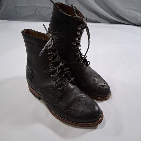 Miles & Louie Charles Boots Men’s 7.5 Black Lace Up Leather Casual Dress Ankle - Picture 2 of 8